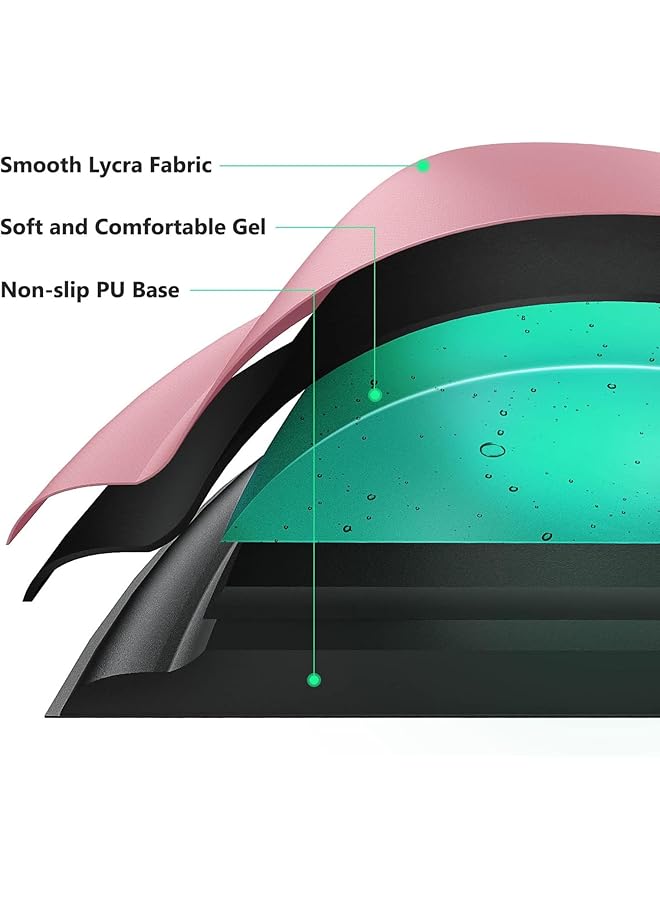 erorex Ergonomic Mouse Pad With Wrist Rest Support Non Slip Pu Base Mouse Mat For Computer Laptop Gaming Office Pink - Image 2