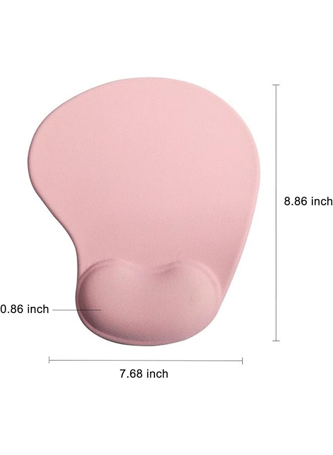 erorex Ergonomic Mouse Pad With Wrist Rest Support Non Slip Pu Base Mouse Mat For Computer Laptop Gaming Office Pink - Image 4