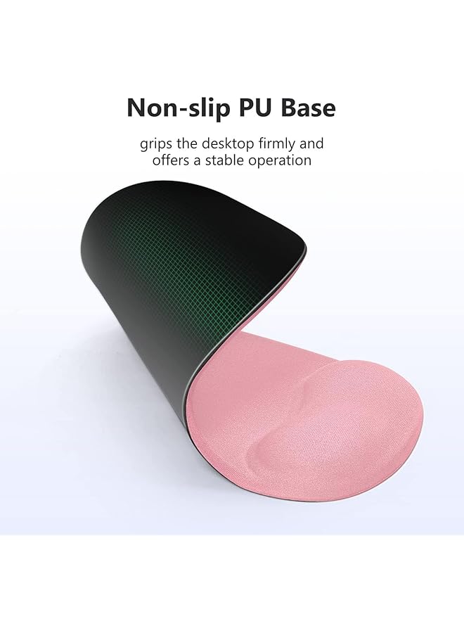 erorex Ergonomic Mouse Pad With Wrist Rest Support Non Slip Pu Base Mouse Mat For Computer Laptop Gaming Office Pink - Image 5