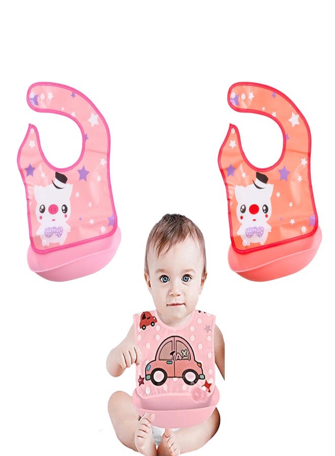 BUBBLINO SplashGuard Tray Bibs (2 Pack) – Waterproof Easy-Wipe Baby Bibs with Tray and Adjustable Straps Eating Made Easy, Mess-Free Moments - Image 1