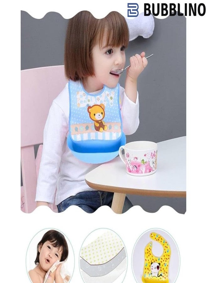 BUBBLINO SplashGuard Tray Bibs (2 Pack) – Waterproof Easy-Wipe Baby Bibs with Tray and Adjustable Straps Eating Made Easy, Mess-Free Moments - Image 3