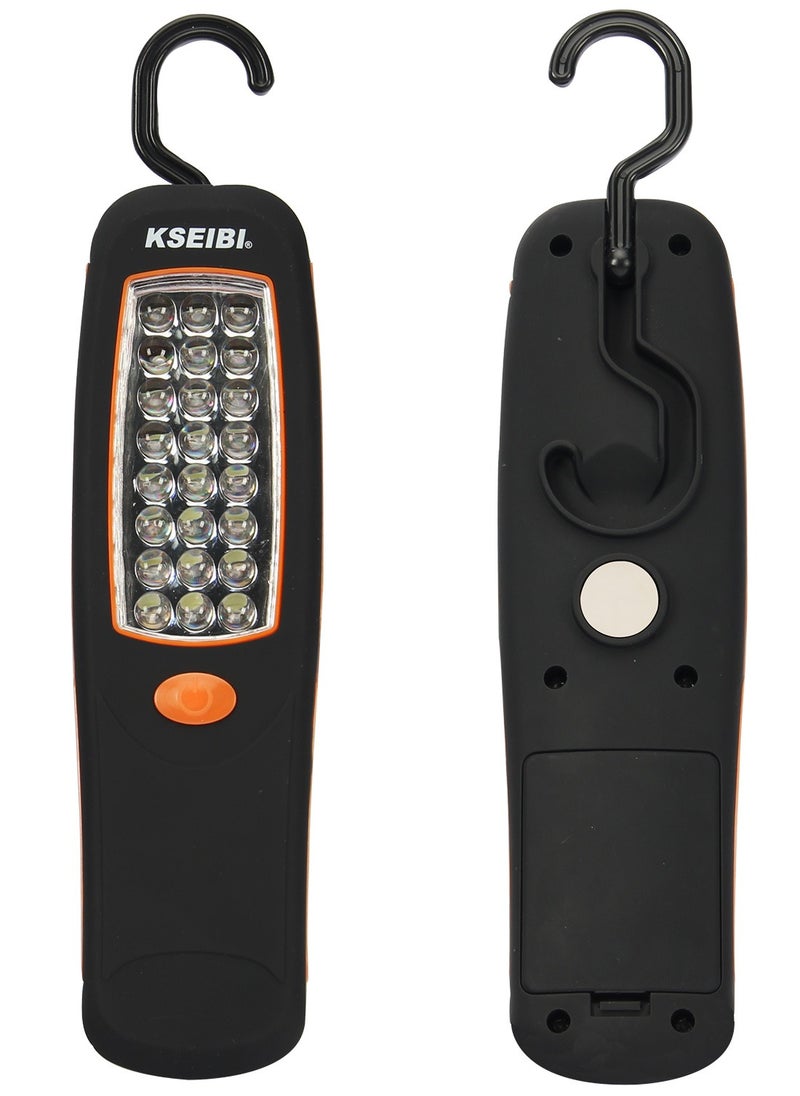 KSEIBI - Led Magnetic Torch, Flashlight 24 Led, Multi-use Magnetic Floodlight with Magnetic Base and Hanging Hook for Hiking, Camping, Outdoor Use, Dog Walking, Car Engines Repair, Emergency, All Tight Spots. - Image 1