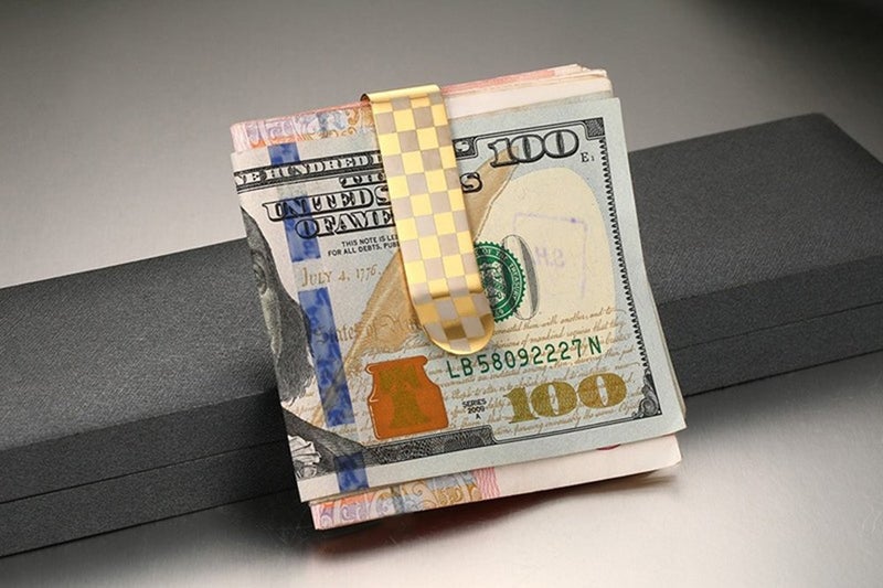 EKLOEN Stainless Steel Slim Money Clip Credit Card Holder Slim Wallet for Men and Women(Golden Pattern) - Image 5