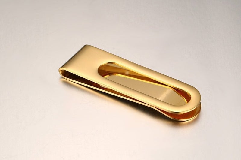 EKLOEN Stainless Steel Slim Money Clip Credit Card Holder Slim Wallet for Men and Women(Golden Pattern) - Image 3