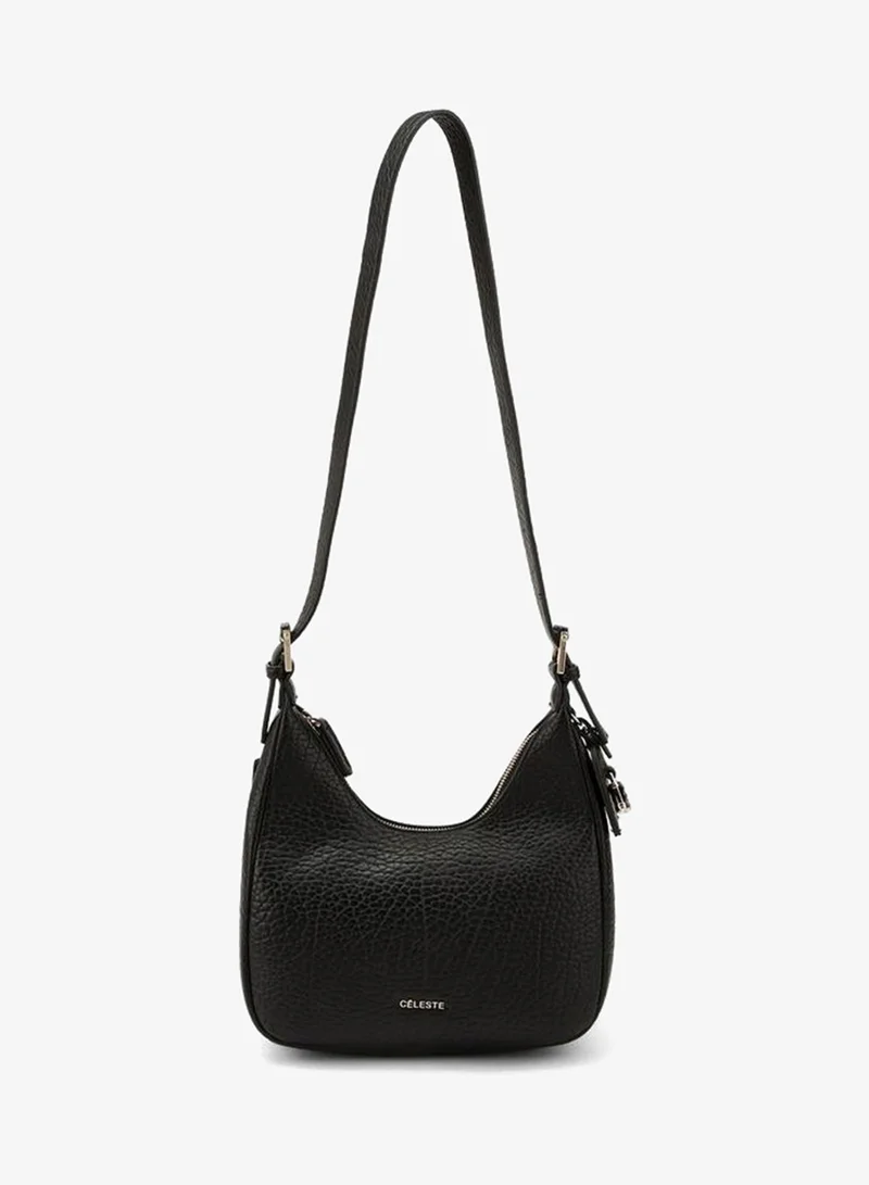 Celeste BLACK Textured Shoulder Bag With Adjustable Strap for Women | Best Price UAE