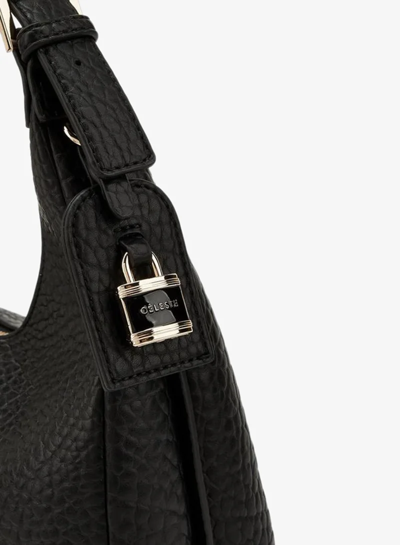 Celeste BLACK Textured Shoulder Bag With Adjustable Strap for Women | Best Price UAE