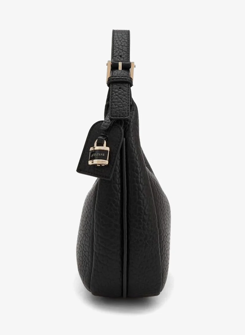Celeste BLACK Textured Shoulder Bag With Adjustable Strap for Women | Best Price UAE