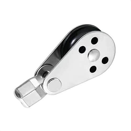 TISEKER 4 Pieces Stainless Steel Nylon Marine Pulley, Pulley Blocks Rope Runner Kayak Boat Parts Accessories for 0.08" to 0.32" Ropes - Image 2