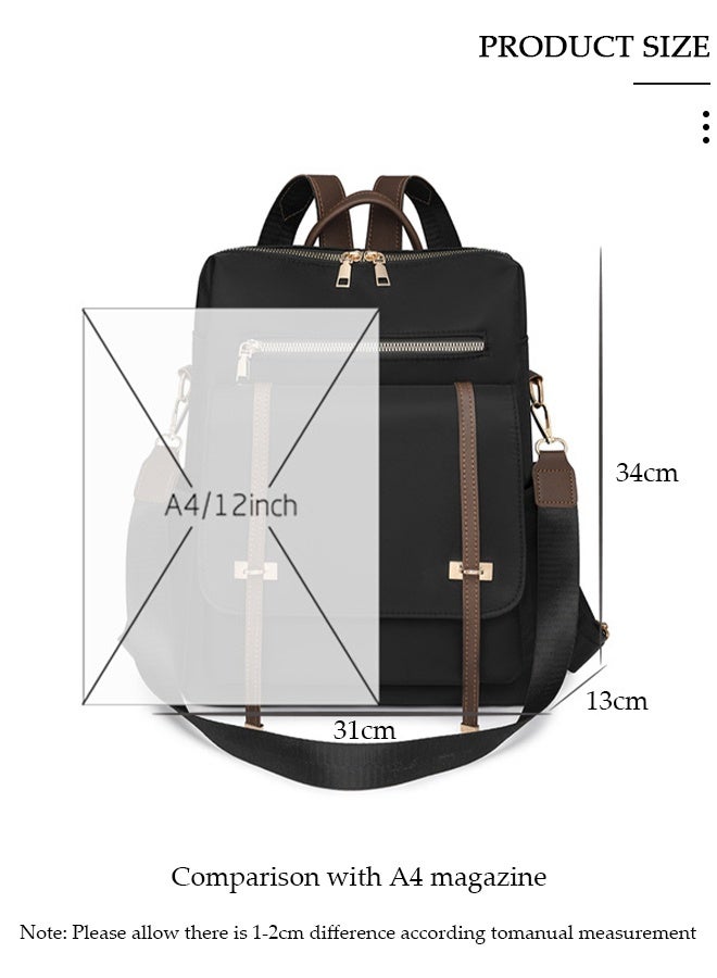 DUNISO Women Backpack Purse, Waterproof Backpack for Girl Woman Black Travel Bookbag Lady Shoulder Bag, Lightweight Ladies Fashion Daily Backpack Anti-theft Casual Daypack - Image 3