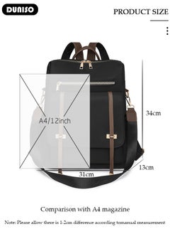 DUNISO Women Backpack Purse, Waterproof Backpack for Girl Woman Black Travel Bookbag Lady Shoulder Bag, Lightweight Ladies Fashion Daily Backpack Anti-theft Casual Daypack  - Image 4