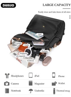 DUNISO Women Backpack Purse, Waterproof Backpack for Girl Woman Black Travel Bookbag Lady Shoulder Bag, Lightweight Ladies Fashion Daily Backpack Anti-theft Casual Daypack  - Image 5