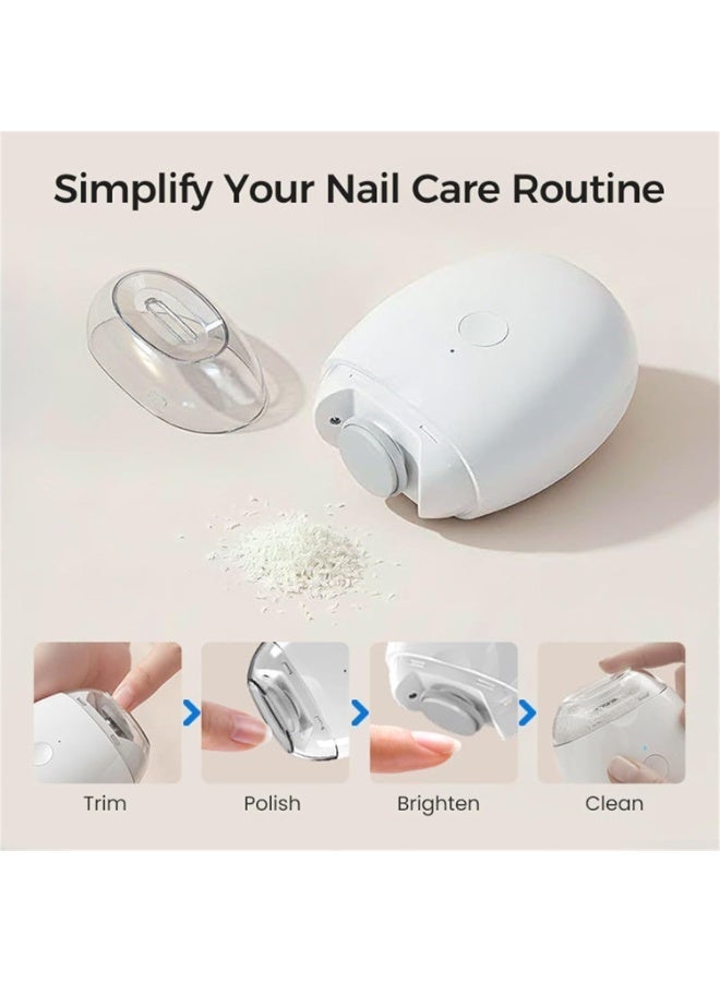 Hugifts Electric Nail Clipper Trimmer, Automatic Manicure & Nail Care Tool, Safe Nail Grinder for Baby, Elderly, Kids & Family Use, 3 Adjustable Speeds, Low Noise, with Night Light - Image 4
