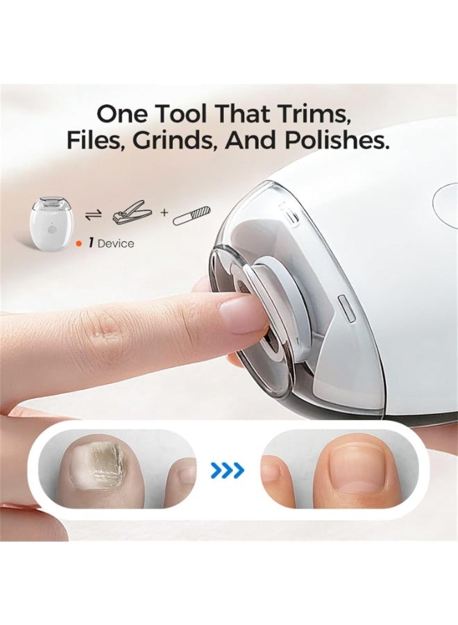 Hugifts Electric Nail Clipper Trimmer, Automatic Manicure & Nail Care Tool, Safe Nail Grinder for Baby, Elderly, Kids & Family Use, 3 Adjustable Speeds, Low Noise, with Night Light - Image 3