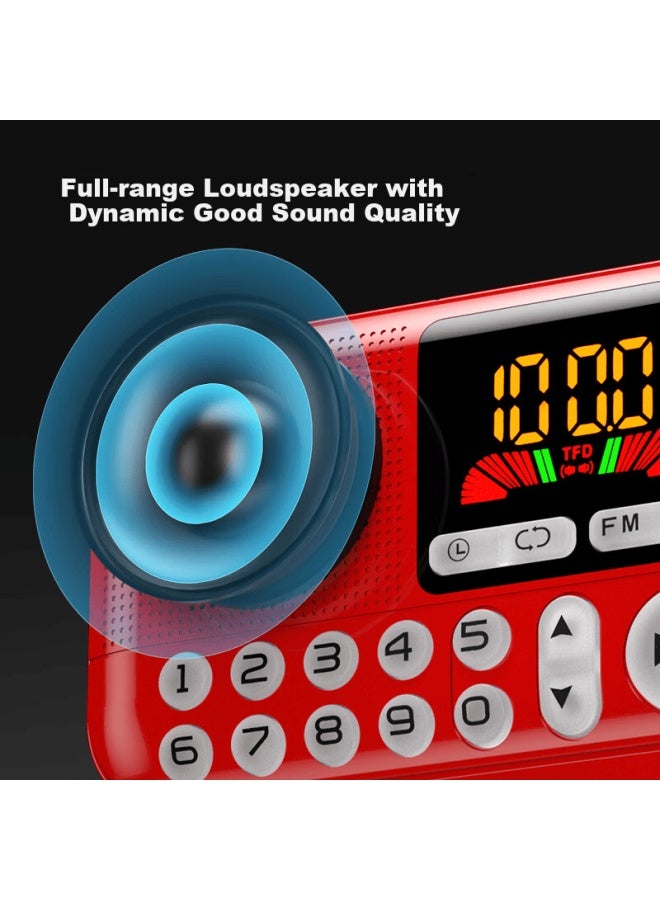 Soaiy Sd-07 Radio Elderly Semiconductor Rechargeable Lightweight Portable Card Slot Mini Speaker Fm Broadcast Music Opera Story Bluetooth Player Gift Red - Image 5