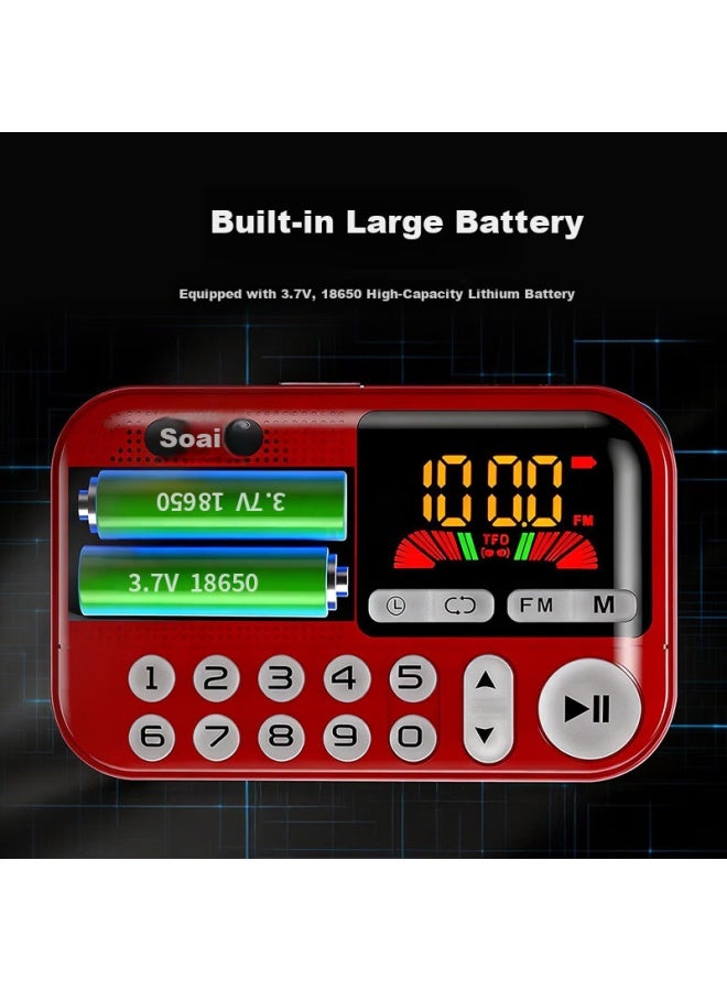 Soaiy Sd-07 Radio Elderly Semiconductor Rechargeable Lightweight Portable Card Slot Mini Speaker Fm Broadcast Music Opera Story Bluetooth Player Gift Red - Image 4
