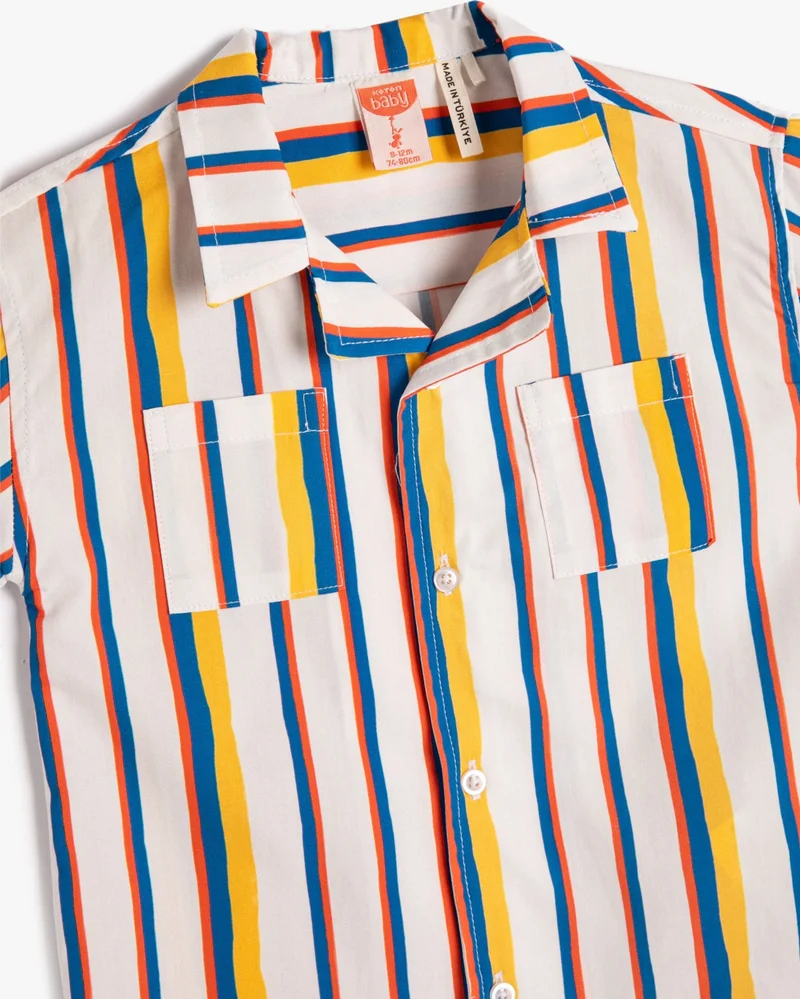 KOTON Shirt Short Sleeve Pocket Detailed Cotton