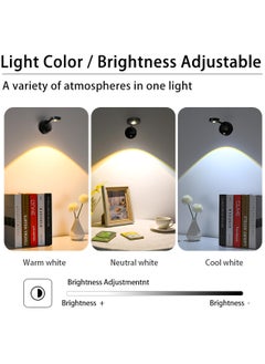 Arabest Smart Wall Light with Rechargeable Battery - LED Wall Light with Motion Sensor & 3 Color Temperatures (3000K/4000K/6000K) - 360° Rotating Wireless Wall Lamp for Art, Closet, Bedroom, Staircase and Hallway  - Image 5