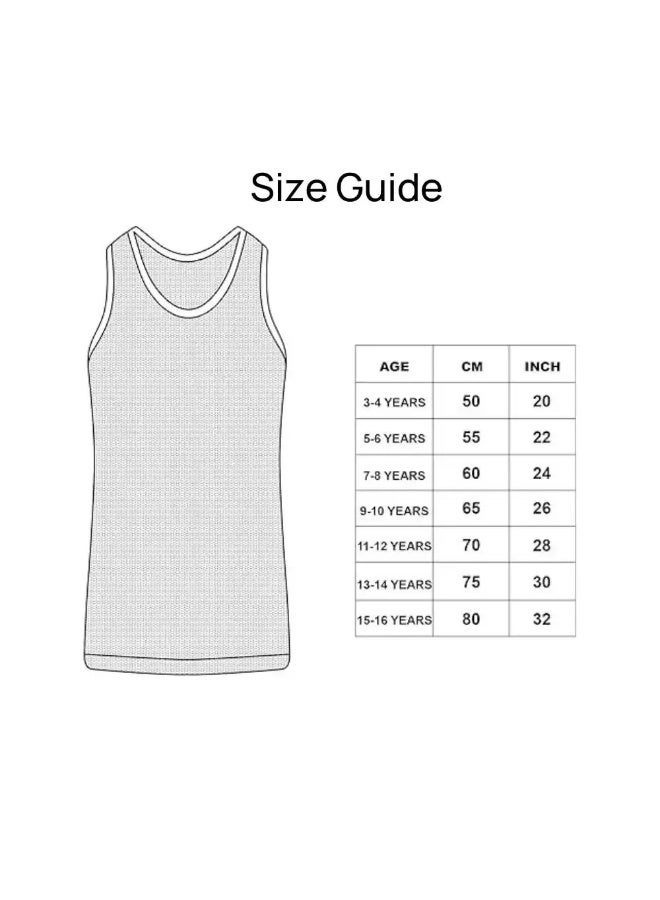 Lux Boys Vest Cotton Tank Top Undershirt Vest- For 7-8yrs Gray Blue Black Color, Pack of 3pcs - Image 3