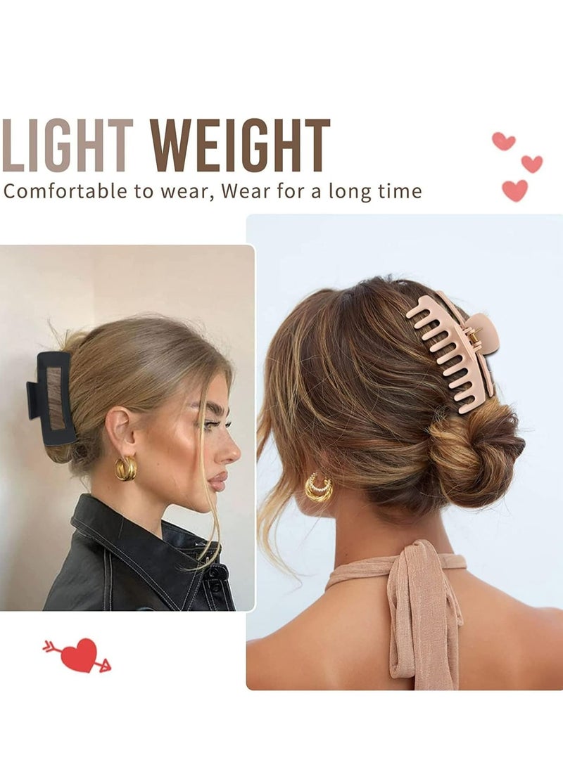 Oasisgalore 8 Pack 4.3 Inch Large Hair Puff Claw Clips, Salon Hair Accessories for Women Girls, Neutral Colors.  - Image 3