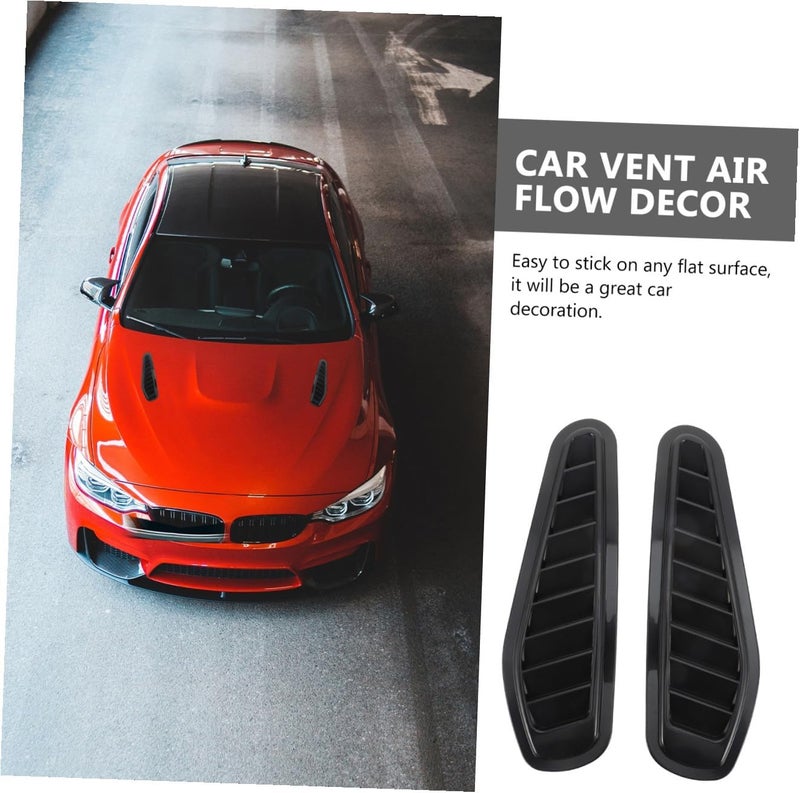 Healifty 1Pair Car Air Flow Intake Cover Engine Hood Decorative Vent Sticker Easy Installation Fit for Vehicles Durable Stylish Design Weather Resistant - Image 4