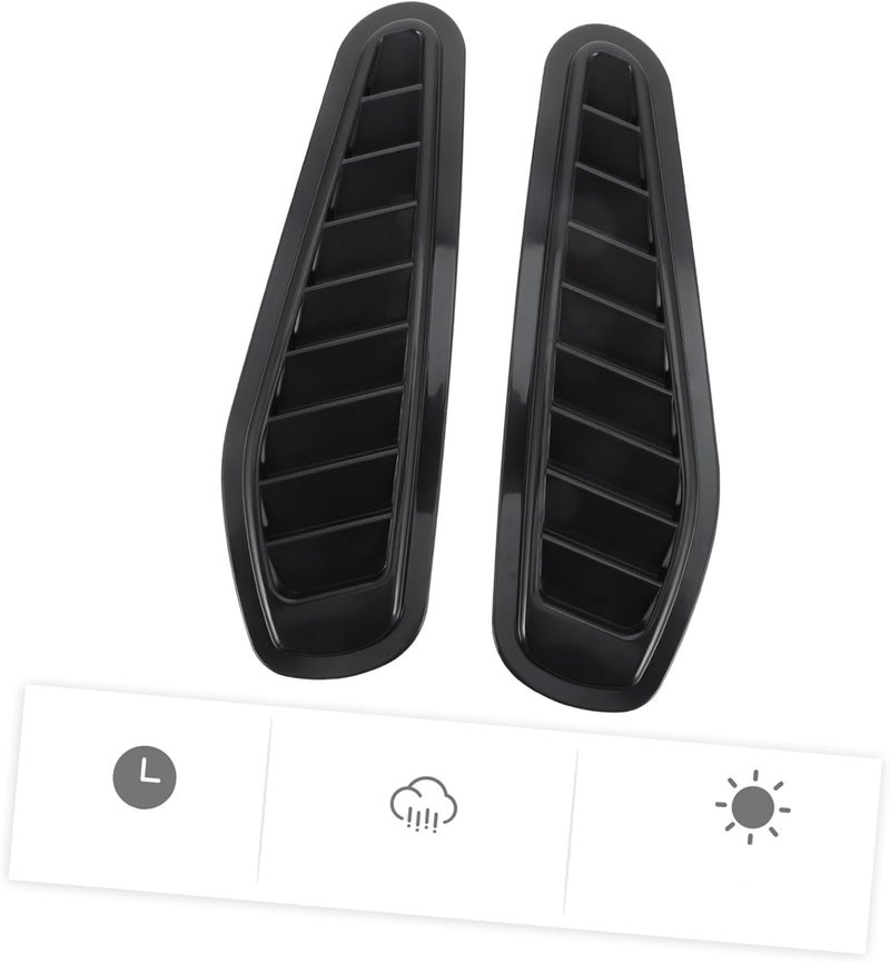 Healifty 1Pair Car Air Flow Intake Cover Engine Hood Decorative Vent Sticker Easy Installation Fit for Vehicles Durable Stylish Design Weather Resistant - Image 2