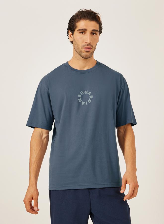 Styli Font Text Print Short Sleeve Oversized T-Shirt  - Image 2