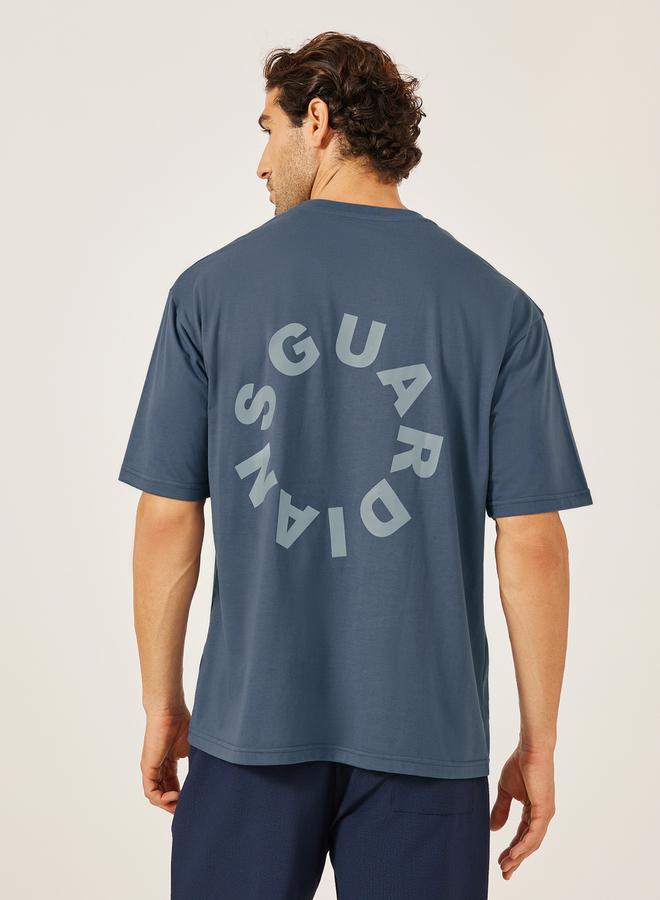Styli Font Text Print Short Sleeve Oversized T-Shirt  - Image 1