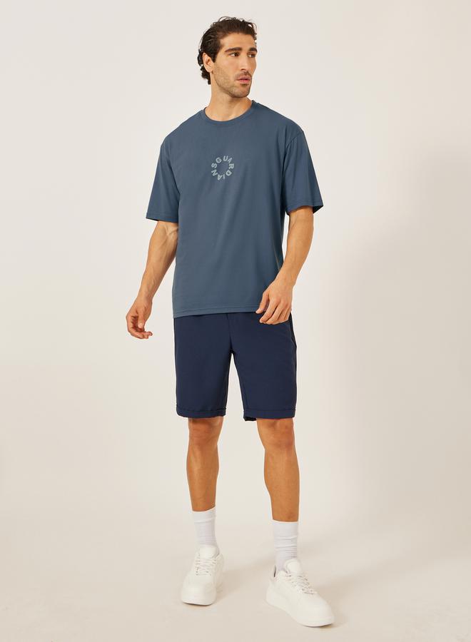 Styli Font Text Print Short Sleeve Oversized T-Shirt  - Image 3