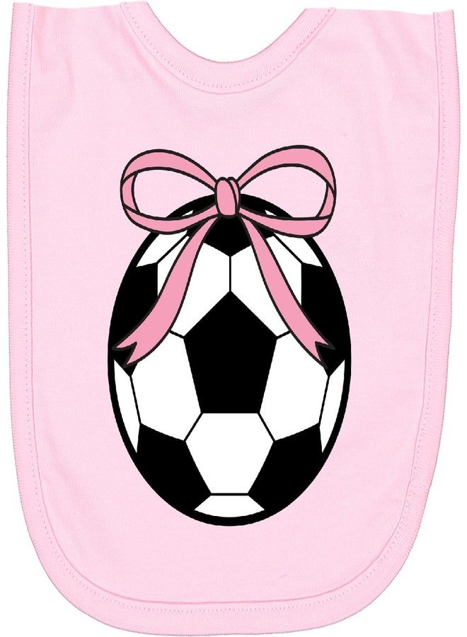 inktastic Girls Soccer Ball Coquette Bow Newborn Bib Pink 45f44 - Image 1