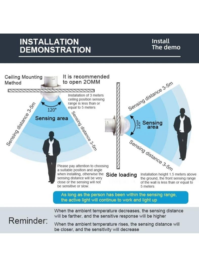 بيعتكلها 110 فولت 220 فولت المنزل داخلي في الهواء الطلق PIR محس حركة كاشف مفتاح ذكي صغير التلقائي مصباح لجهاز الاستشعار التبديل ل LED ضوء الليل الحساسة - Image 4