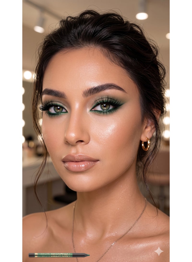 Professional Longlasting Eye Pencil - Shade 107 Dark Forest Green - 2-in-1 Kohl & Eyeliner - Waterproof - Image 3