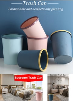 Qiccijoo Qiccijoo 3Pack Trash Can Wastebasket 12L Trash Bin Garbage Can for Compact Spaces, Bathroom, Office, Bedroom, Kitchen,Laundry Room(Blue)  - Image 3