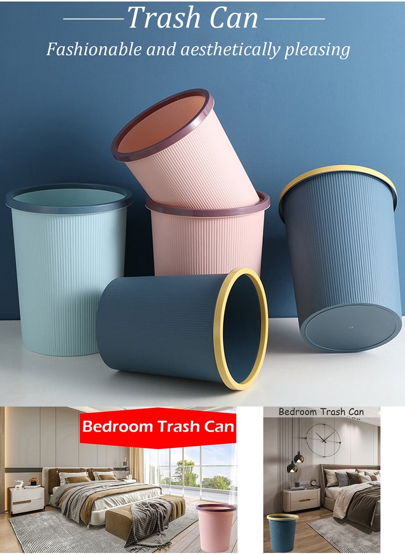 Qiccijoo - Qiccijoo 3Pack Trash Can Wastebasket 12L Trash Bin Garbage Can for Compact Spaces, Bathroom, Office, Bedroom, Kitchen,Laundry Room(Blue) - Image 1