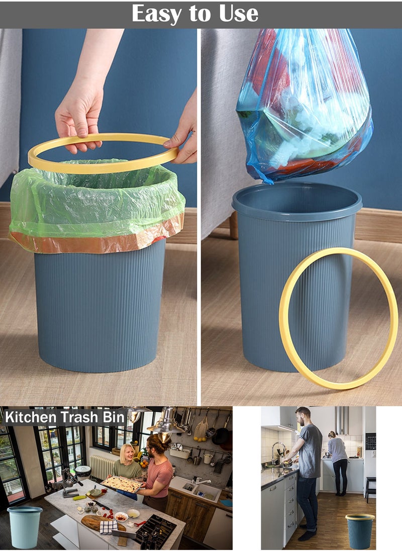Qiccijoo - Qiccijoo 3Pack Trash Can Wastebasket 12L Trash Bin Garbage Can for Compact Spaces, Bathroom, Office, Bedroom, Kitchen,Laundry Room(Blue) - Image 1