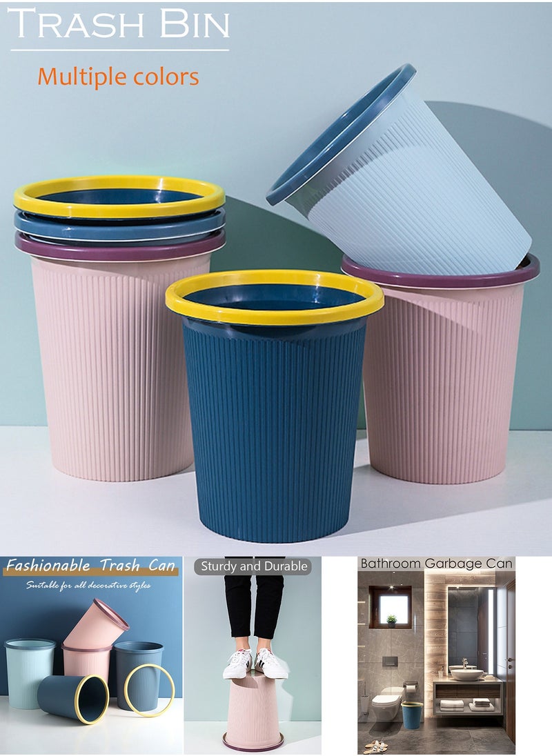 Qiccijoo - Qiccijoo 3Pack Trash Can Wastebasket 12L Trash Bin Garbage Can for Compact Spaces, Bathroom, Office, Bedroom, Kitchen,Laundry Room(Blue) - Image 1
