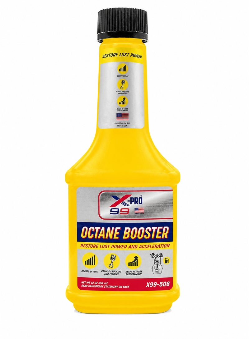 Xpro X99-506 Octane Booster Fuel Additive 354ml, Petrol Engine Performance Booster, Fuel System Cleaner, Helps Reduce Engine Knocking and Pinging, Restores Lost Power and Acceleration, Improves Fuel Efficiency, Engine Cleaner Treatment - Image 1