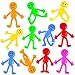 POPLAY 60PCS Smile Face Bendable Man Stretchy Figures Party Favors Gooey Bendy Fidget Toys for Stress Relief Classroom Exchange Prizes Easter Egg Fillers Birthday Goodie Bag Stuffers - Image 3