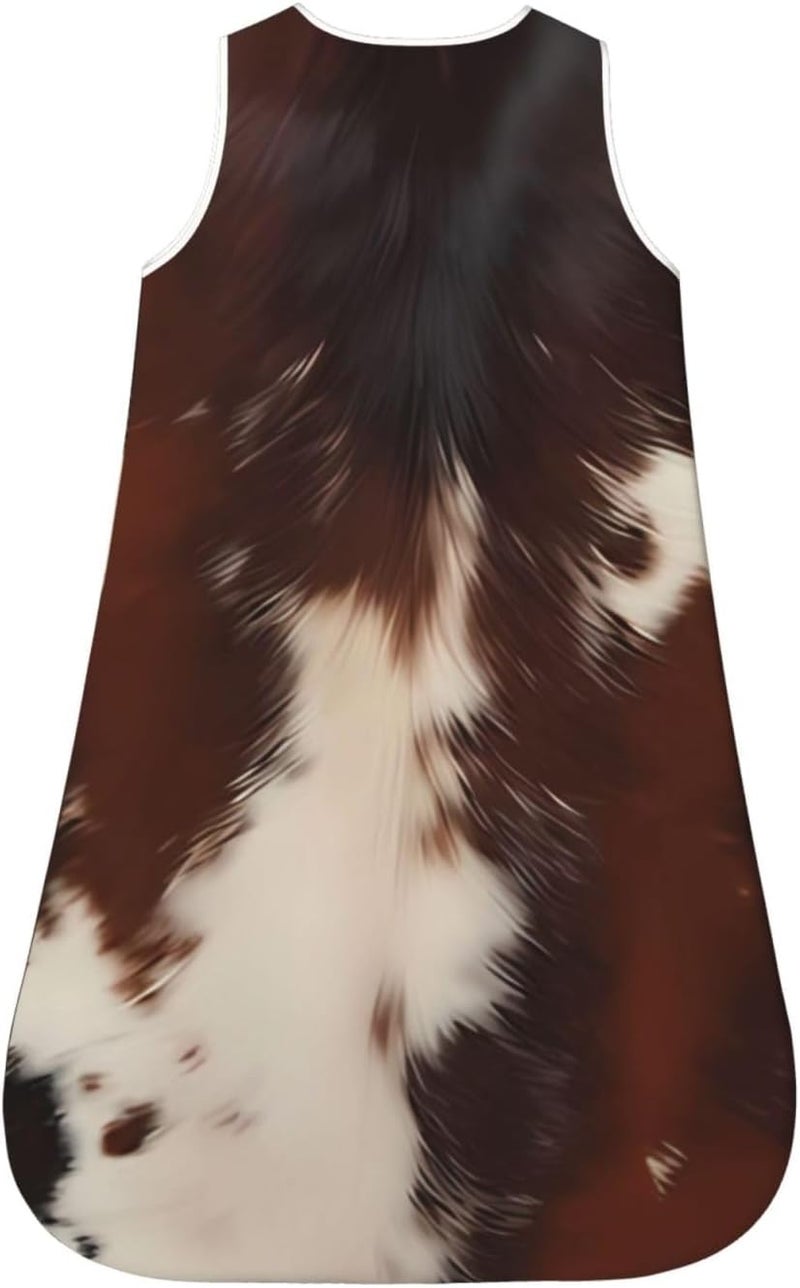 Cowhide Western Americana Animal Print Baby Wearable Blanket Infant Boys Girls Sleeping Bags for Newborn Large - Image 2