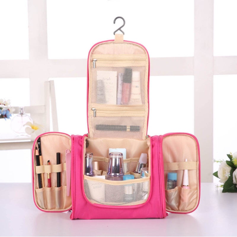 Large Capacity Waterproof Travel Toiletry Bag With Hanging Hook Red 24 x 10 5 x 20 5cm - Image 4