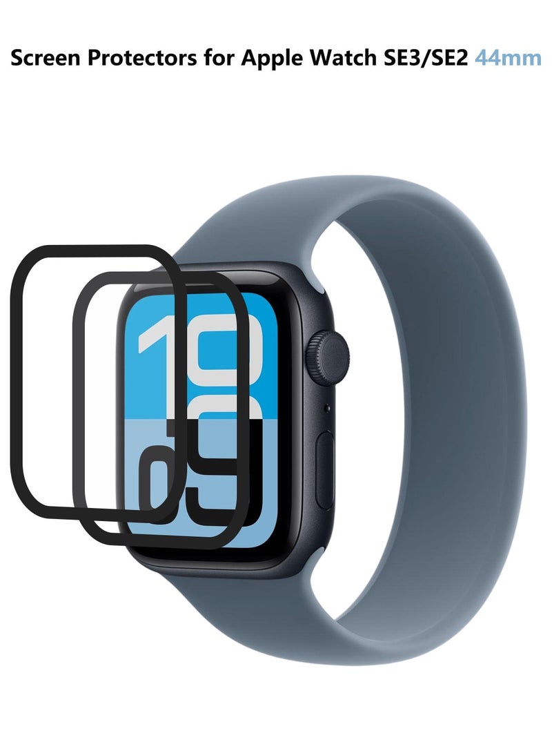 Youque 2PCS Screen Protectors for Apple Watch SE3/SE2 44mm,3D HD Clear Curved Protective Film, Not Glass - Image 1