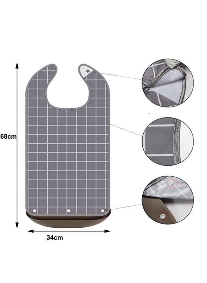 Bibs for The Elderly Adult Waterproof Rice Pockets Saliva Napkins Special Aprons for The Elderly Adult Bibs  - Image 2
