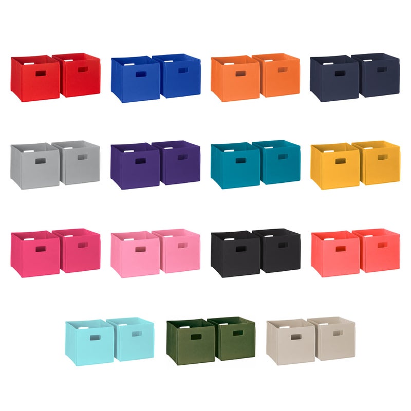 RiverRidge Folding Storage Bins with Handles Golden yellow Cube Storage Organizer for Closet, Bedroom & Playroom - Closet Organizers and Storage Set of 2 - Image 4
