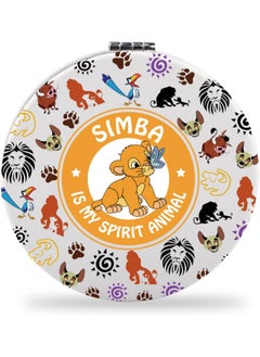 SEIRAA SEIRAA Simba Pocket Mirror - Tabletop Mount - Movie Themed - 2.75 Inch Round - Polyurethane (PU) Frame - 2-Sided Magnifying 