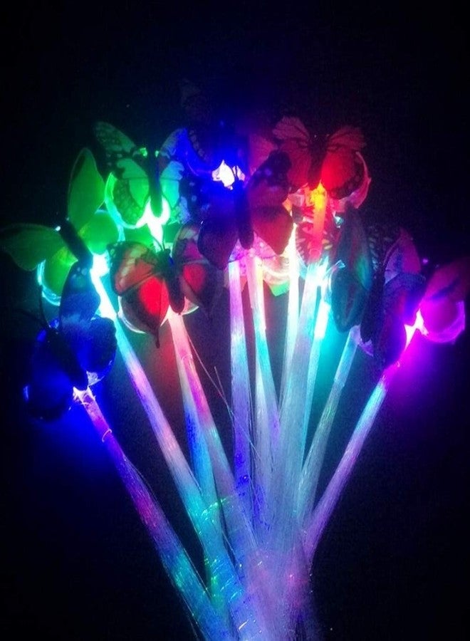 HONGFU 12pcs Butterfly Hair Clips for Kids' Party, Led Light Fiber Optic Hair Braid Barrettes in Assorted Colors - Image 5