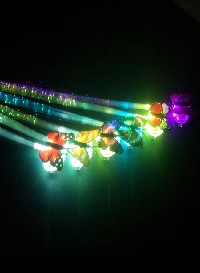 HONGFU 12pcs Butterfly Hair Clips for Kids' Party, Led Light Fiber Optic Hair Braid Barrettes in Assorted Colors - Image 3