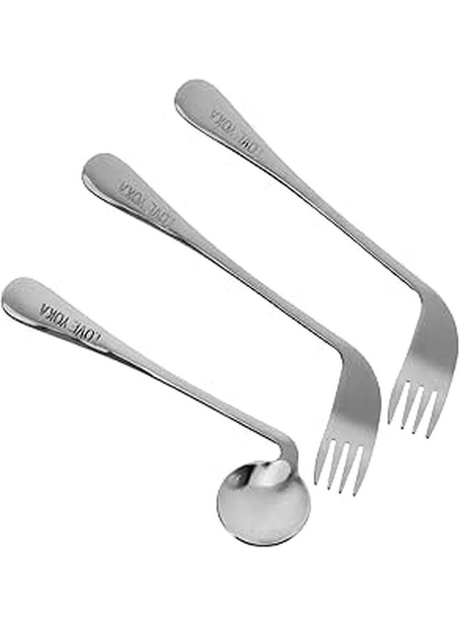 Ergonomic Angled Cutlery Set for Seniors Disabled Adults Lightweight Self Feeding Utensils - Image 1