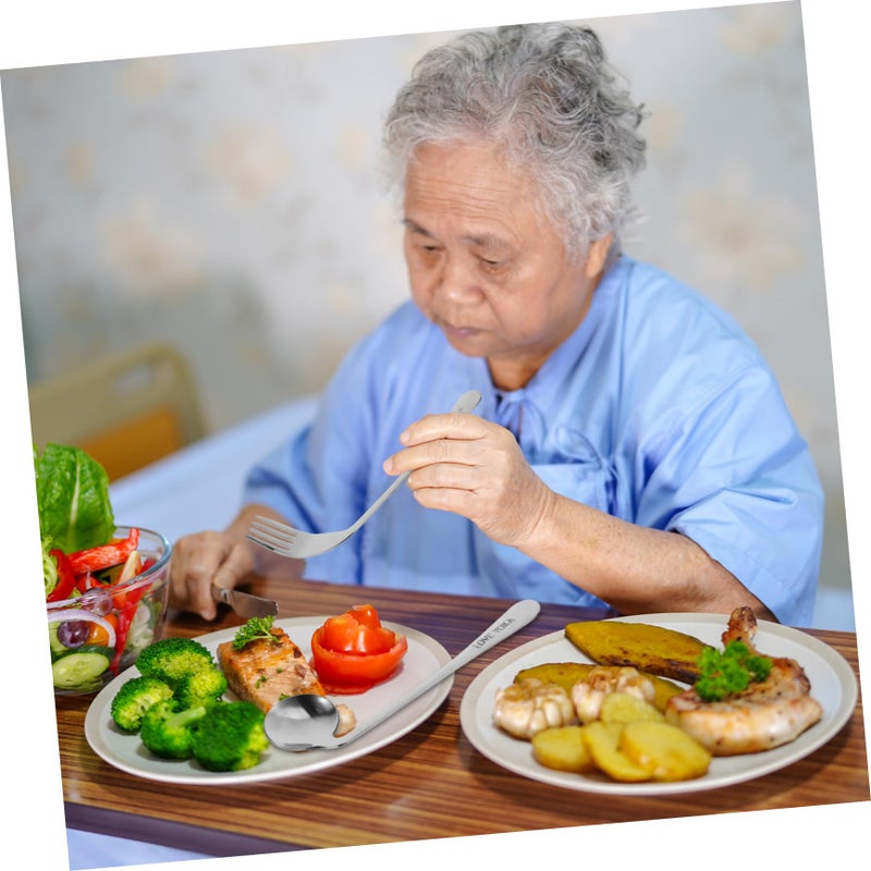 Ergonomic Angled Cutlery Set for Seniors Disabled Adults Lightweight Self Feeding Utensils - Image 5