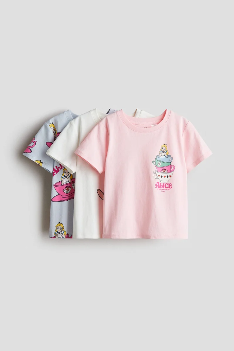 H&M 3-pack printed jersey tops