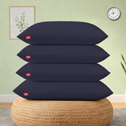 Zinnia Comfort Soft Microfiber Bed Pillows for Sleeping | Navy, Regular Size 16 x 24 Inches | Soft & Comfortable Set of Pillow for Home & Daily Use | Pack of 4 - Image 1