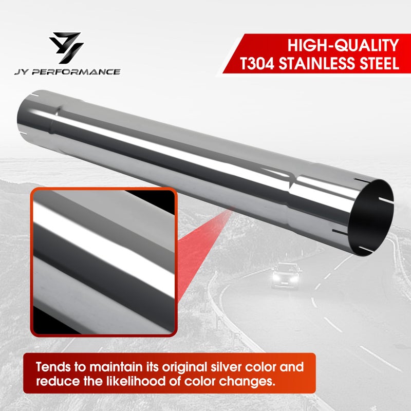 JY PERFORMANCE 5" Muffler Replacement Pipe, 5 Inch Stainless Steel Straight Exhaust Pipe 30" Length - Image 4